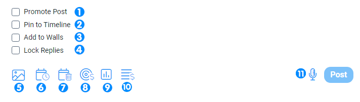 Интерфейс создания публикации на Fansly