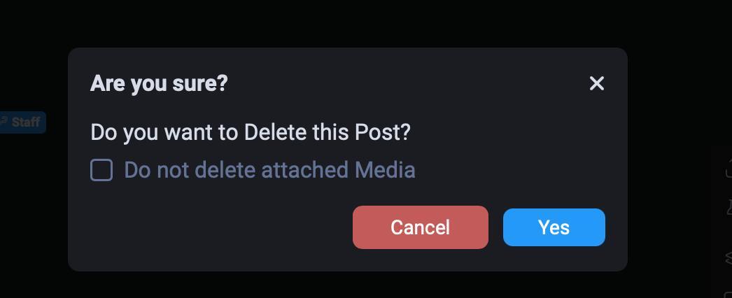 Настройки удаления поста с сохранением медиа-предложения на Fansly