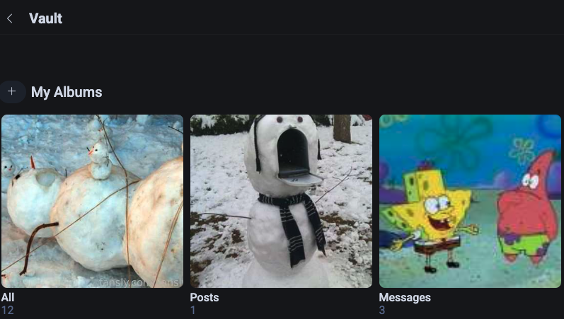 Страница Vault в панели креатора