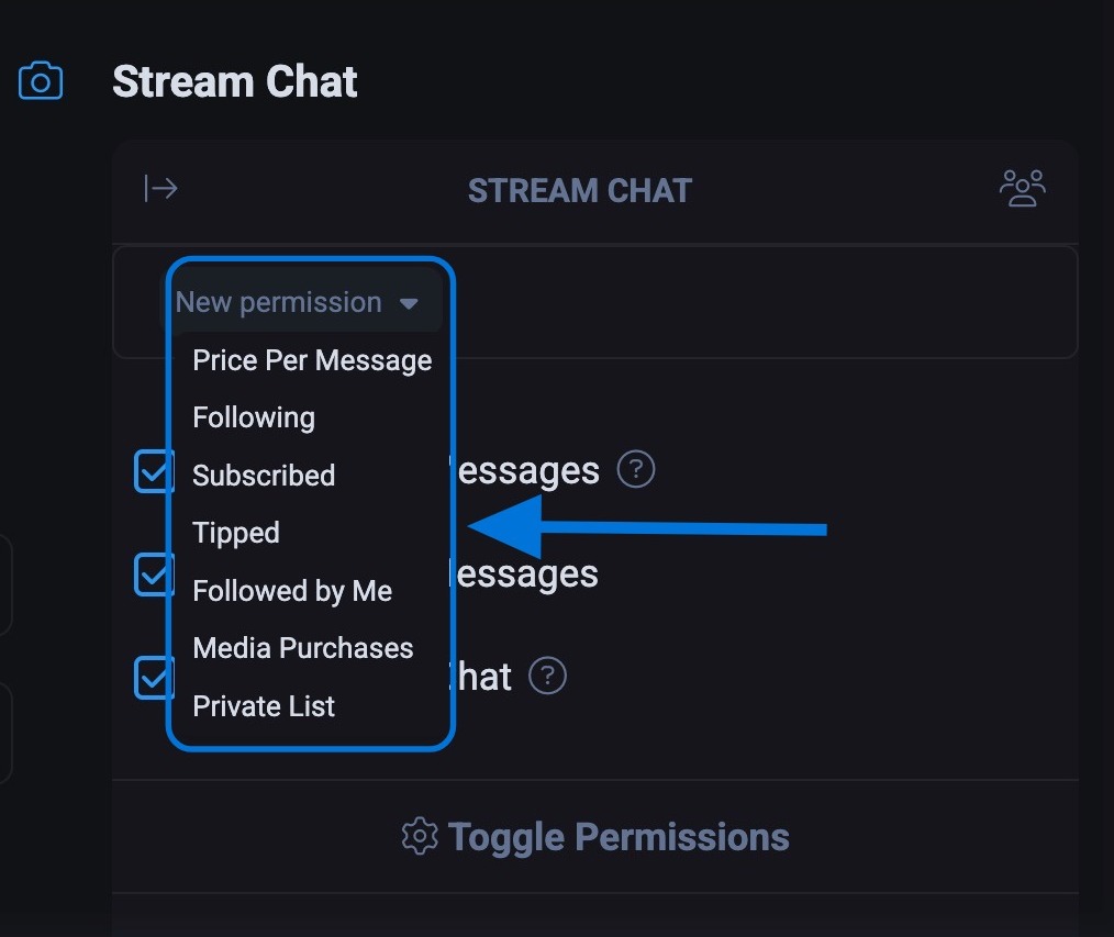 Настройка монетизации чата во время стрима